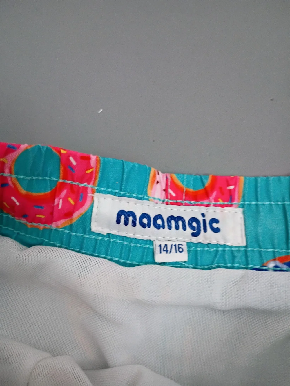 Men's Teal Donut Print Swim Trunks
